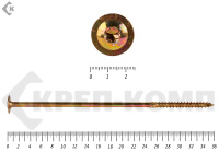 Саморезы с прессшайбой Torx, по дереву, желтый цинк   10х360 мм ПРОФИ HIMTEX (25 шт)