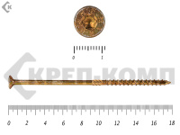 Саморезы Конструкционные, потай Torx, желтый цинк   6.0х180 мм ПРОФИ HIMTEX (10 шт)