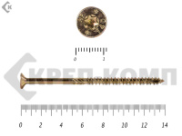 Саморезы Конструкционные, потай Torx, желтый цинк   6.0х140 мм ПРОФИ HIMTEX (10 шт)