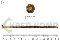 Саморезы по дереву желтые, шестигранные Torx 10х300 мм ПРОФИ HIMTEX (25 шт)