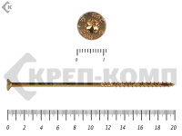 Саморезы Конструкционные, потай Torx, желтый цинк   6.0х200 мм (10 шт) 