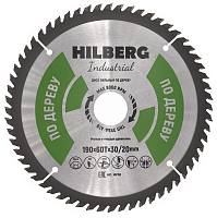 Диск пильный по дереву 190*30/20*60Т Hilberg Industrial (1 шт)