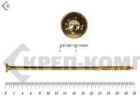 Саморезы Конструкционные, потай Torx, желтый цинк   10х300 мм ПРОФИ HIMTEX (50 шт)