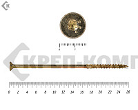 Саморезы Конструкционные, потай Torx, желтый цинк   10х260 мм ПРОФИ HIMTEX (50 шт)