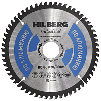 Диск 185*30/20*60Т, пильный Hilberg Industrial Алюминий (1 шт)