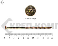 Саморезы Конструкционные, потай Torx, желтый цинк   10х200 мм ПРОФИ HIMTEX (50 шт)