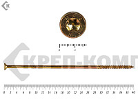Саморезы Конструкционные, потай Torx, желтый цинк   10х400 мм ПРОФИ HIMTEX (50 шт)
