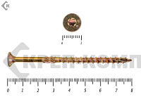Саморезы Конструкционные, потай Torx, желтый цинк   5.0х 80 мм ПРОФИ HIMTEX (20 шт)