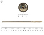 Саморезы с прессшайбой Torx, по дереву, желтый цинк   8.0х340 мм (50 шт) – фото